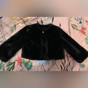 The Fabulous Faux Fur Jacket in Black by Janie & Jack Size 3/4